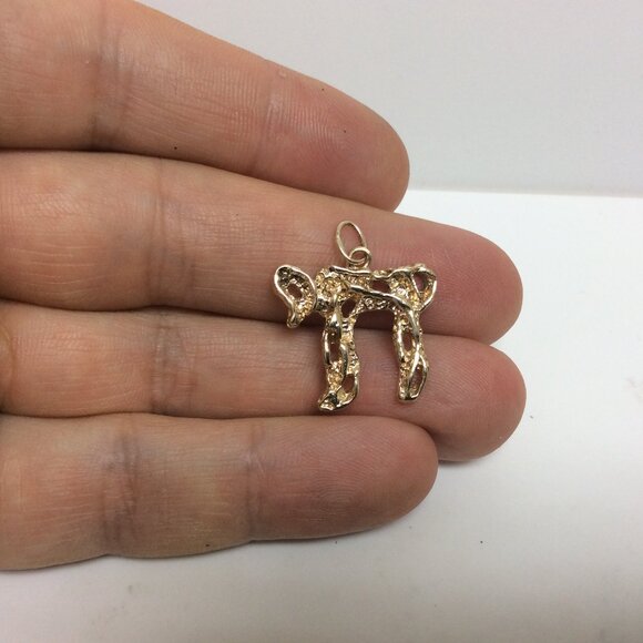 14K Yellow Real Solid Gold Jewish Hai Chai 18 Long Life Pendant Charm 3.70gr - Picture 4 of 7